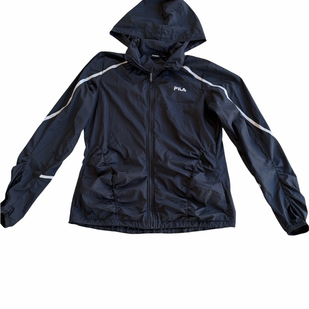 Fila Black Windbreaker Hooded Jacket Women’s Size L